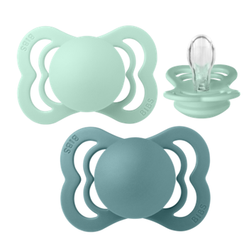 Пустышка BIBS Supreme Nordic Mint + Island Sea Silicone 6+ мес. 2 шт.