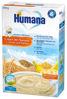 Молочна каша Humana 5 злаків з бананом 200 г