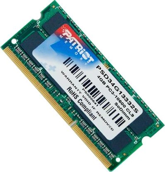 Оперативная память Patriot SODIMM DDR3-1333 4096MB PC3-10600 (PSD34G13332S) ($GU571981) - Уценка