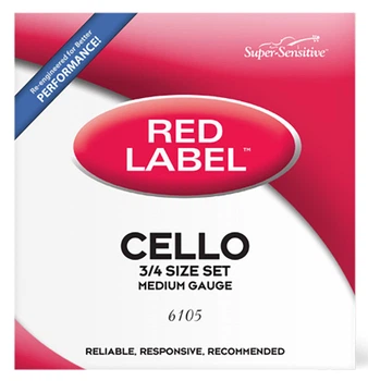 Струны для виолончели D’addario Super Sensitive 6105 Red Label Cello String Set - 3/4 Size
