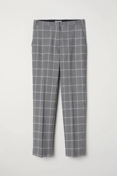 Брюки H&M 34 серый клетка 6029857