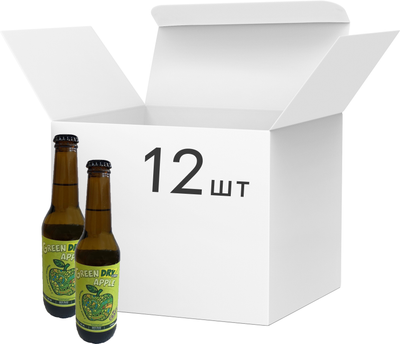 Упаковка сидра Holiday Brewery Green Apple DRY сухой 6% 0.33 л х 12 шт (4820228660086)