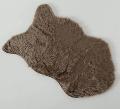 Декоративний хутряний килимок з акрилу 90*60 см. коричневий 480393