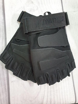 Тактичні військові рукавички без пальців (розмір S) Колір - Чорний