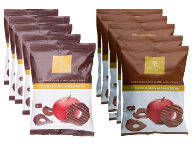 Набор конфет Nobilis яблочные чипсы в молочном и черном шоколаде Barry Callebaut 50г* 10шт ( 5997690710126)