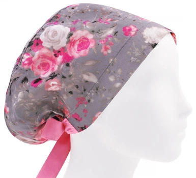 Медицинская шапочка женская HeadwearUniverse универсальная принт розочки