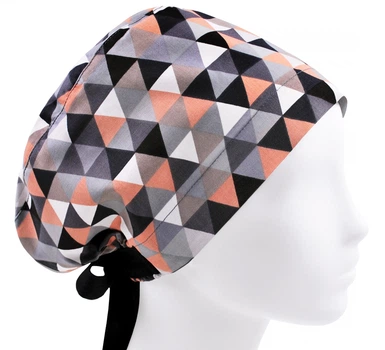 Медицинская шапочка женская HeadwearUniverse универсальная принт геометрия разноцветная