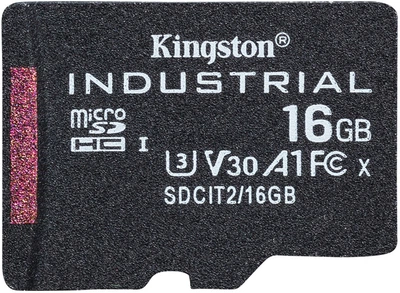 Карта пам'яті Kingston microSDHC 16GB Industrial pSLC C10 A1 (SDCIT2/16GBSP) (SDCIT2/16GBSP)