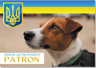Открытки Apriori 8 шт, 15 на 10 см, Патрон, собака Джек-рассел-терьер, Украина, флаг Украины, герб Украины, 6 вид