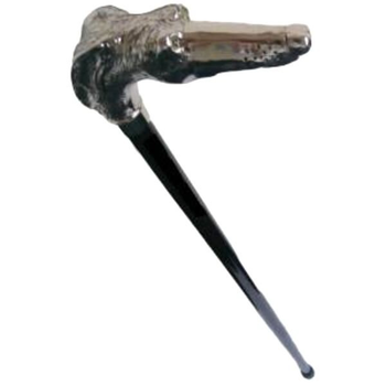 Трость Garcia 605 Artes черный бук, никелированная рукоять в виде головы собаки