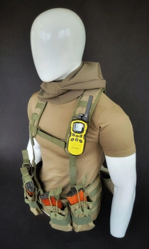 Пояс тактический с плечевыми ремнями комплект (військово тактичне розвантаження РПС ремінно плечова система) олива хакі