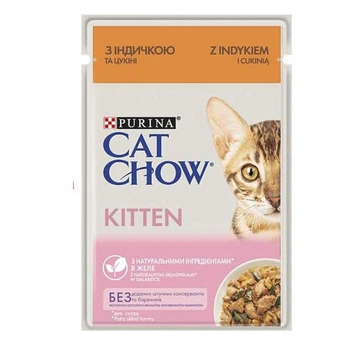 Вологий корм для кішок CAT CHOW з індичкою для кошенят 85г