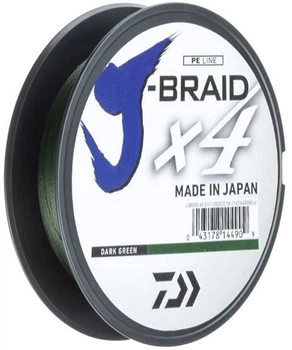 Шнур Daiwa J-Braid X4E 0.25 мм — 135 м Dark Green (12741-025)