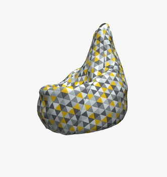 Кресло мешок груша из ткани с желто-серой мозаикой BIG YETI Ткань премиум XXL (b-051790v2)