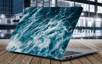 Наклейка на ноутбук для всіх моделей 15.6"-13.3” 385х260 мм Матова "Морська піна"