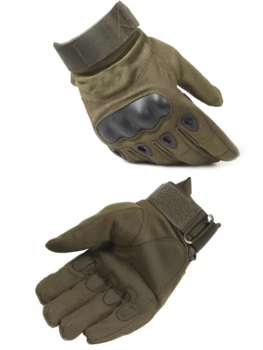 Закриті тактичні рукавички Оливкові Розмір М (2105224217)