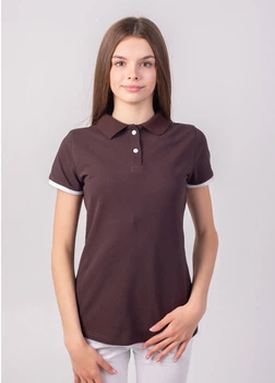 Футболка поло женская TvoePolo однотонная XXL Коричневое (5717-18xxl)