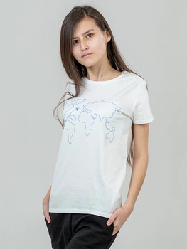 Футболка женская Sol's Pioneer Women World Map 03579102/104 XL Белая (3609374910457)