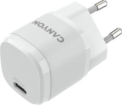 Мережевий зарядний пристрій Canyon USB-C PD Mini Wall Charger H-20 White (CNE-CHA20W05)