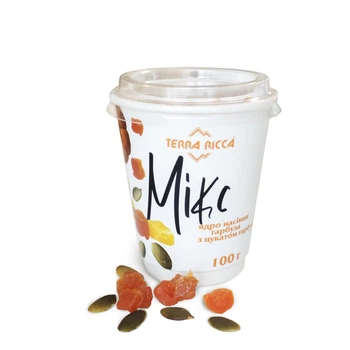 МІКС ядро насіння гарбуза з цукатом гарбуза ТМ TERRA RICCA 100г крафт стакан