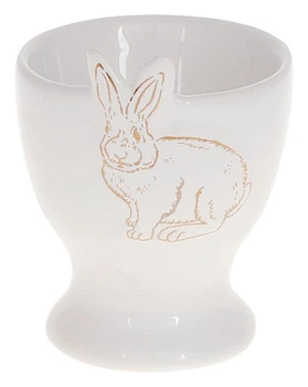 Сервировочная мини подставка под яйцо Bunny White-Gold 6.5см ceramic