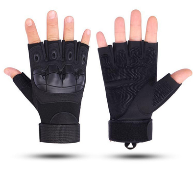 Тактические, штурмовые беспалые перчатки (велоперчатки, мотоперчатки) TG-04 Black L