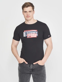 Футболка бавовняна довга чоловіча Tommy Hilfiger 10884 L (48) Чорна