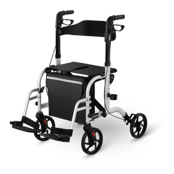 Роллатор ходунки для взрослых с сиденьем Uniprodo EX10250028 складной с сумкой серебристый