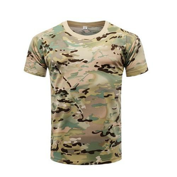Тактична футболка Flas-2; М/50р; 100% бавовна. Камуфляж / зелений. Армійська футболка Флес. Туреччина.