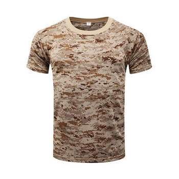 Тактична футболка Flas-1; XXXL/58р; 100% бавовна. Піксель / пісочний. Армійська футболка Флес. Турци