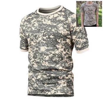 Тактична футболка Flas-1; L/52р; 100% бавовна. Піксель / зелений. Армійська футболка Флес. Туреччина.