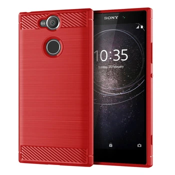 Чохол Lenuo Carbon Fiber для Sony Xperia XA2 Ultra H4213 Червона