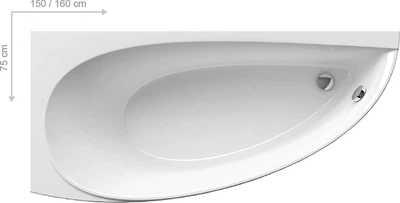 Ванна акриловая Ravak Avocado 150x75 левая CT01000000