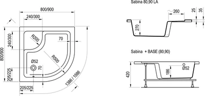 Душевой поддон RAVAK SABINA 80 LA A214001020