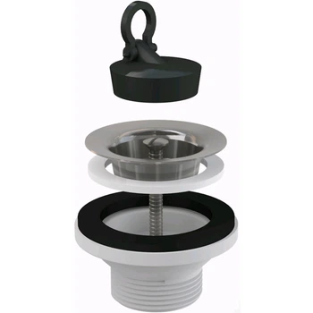 Водослив для умывальника ALCA PLAST 5/4" с нержавеющей решеткой D63 (8594045933475)