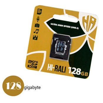 Карта памяти 128 гб с адаптером "Hi-Rali" UHS-3 Сlass 10, micro SDXC карта памяти для телефона (1009176-Other)