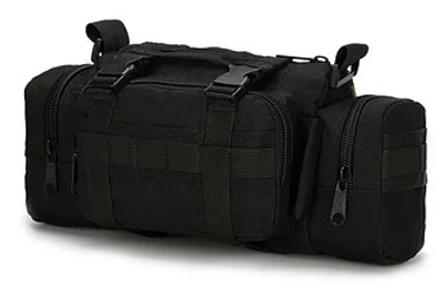 Тактическая универсальная поясная, наплечная сумочка TacticBag Черная (st2839)