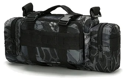 Тактическая универсальная поясная, наплечная сумочка TacticBag Черный питон (st2843)
