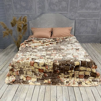 Плед покрывало на кровать Cappone Камушки 160х210 см, вес 2,5 кг