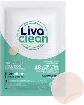 Гідроколоїдні точкові патчі від прищів LivaClean Blemish Hydrocolloid Patch Stickers 48 шт