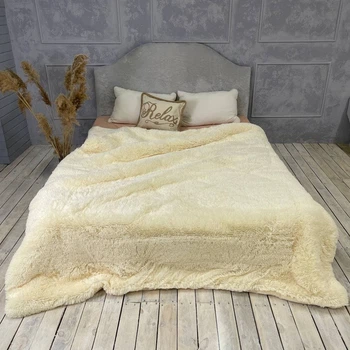 Всесезонне Ковдра Cappone Травка Хутро (плюшеве) 160X200см Шампань