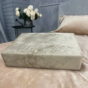 Наматрасник велюровый с наволочками Cappone 180х200 см Камень