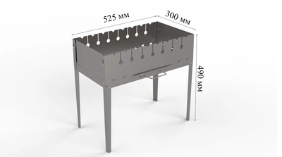 Мангал чемодан Ferrum-decor на 8 шампуров 490x525x300мм металл 1.5 мм (MAN81)