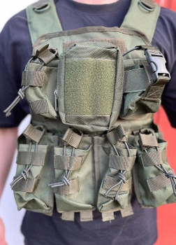 Военный тактический жилет плитоноска с разгрузочной системой для бронепластин NATO 30x25 см система MOLLE | Хаки