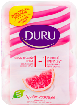 Туалетное мыло Duru 1+1 с экстрактом розового грейпфрута и увлажняющим кремом 4 х 80 г (8690506517816)