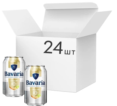 Упаковка пива Bavaria Malt Ginger Lime безалкогольне світле фільтроване 0% 0.33 л х 24 шт (8714800036559)