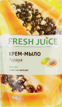 Крем-мило зі зволожуючим молочком авокадо "Папайя" - Fresh Juice Papaya (змінний блок) 460ml (60383-21358)