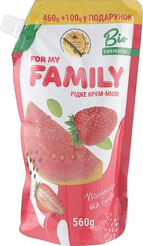 Жидкое крем-мыло для рук и тела "Клубника и гуава" - Family (дой-пак) 560g (1021094-50084)