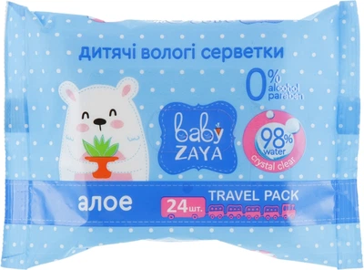 Влажные салфетки "Алоэ", 24шт - Baby Zaya 24шт (543017-25530)