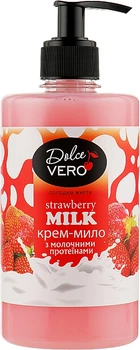 Рідке крем-мило з молочними протеїнами - Dolce Vero Strawberry Milk 500ml (938645-37044)